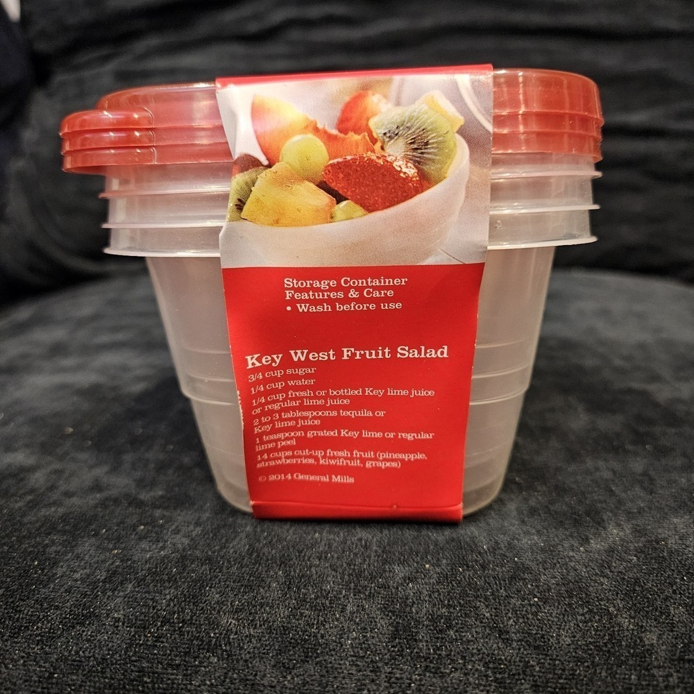 Betty Crocker 3 Pack Storage Containers Easy Seal 2 Cups 16.5 fl oz 488 ml NEW - Picture 4 of 9